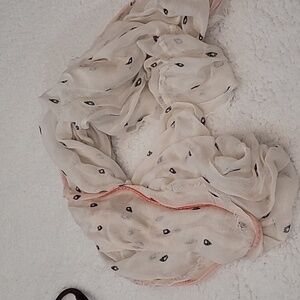 Infinity Orange Beige Black Accent Scarf